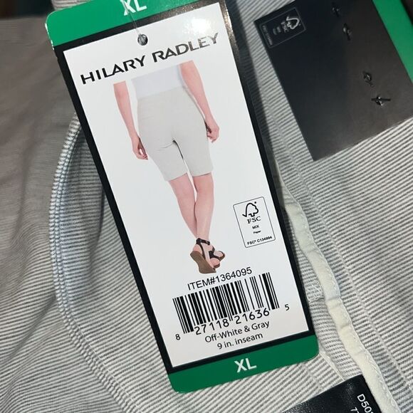 HILARY RADLEY Off-White & Grey Bermuda Pull On Shorts-XL NWT - Picture 11 of 11